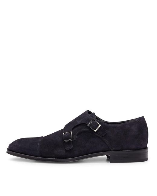 Boss Blue Derrek Monk Capped Toe Shoes for men