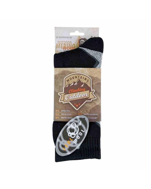 Comodo Black 1 Pack Merino Wool Hiking Walking Thermal Socks for men