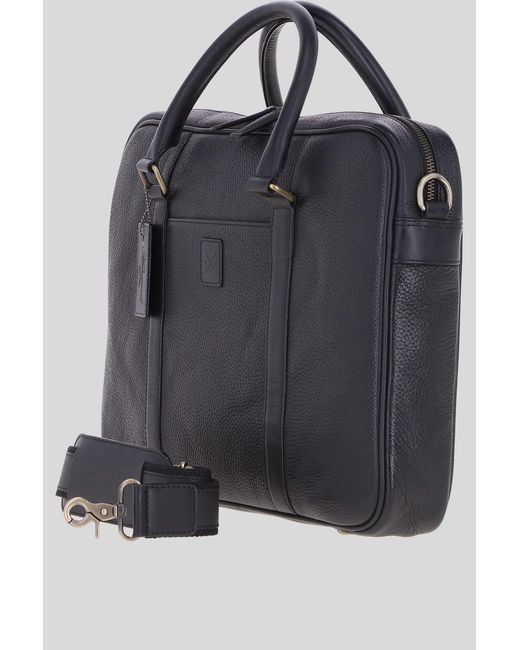 Ashwood Leather Black 'Joe' Real Laptop Messenger Bag for men