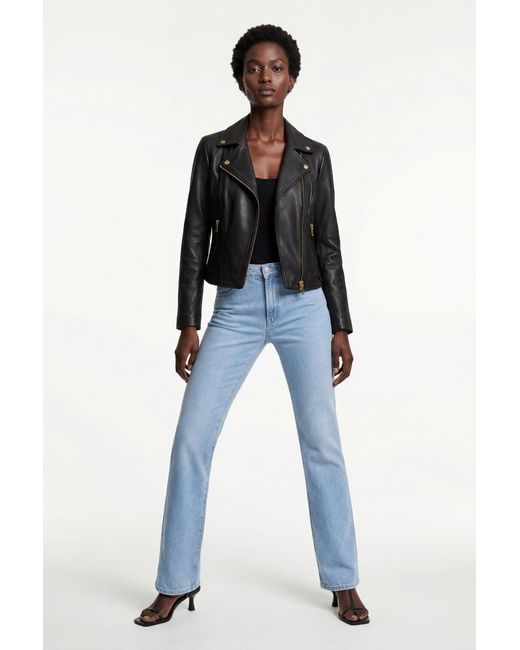 Weston Blue Florence Leather Biker Jacket