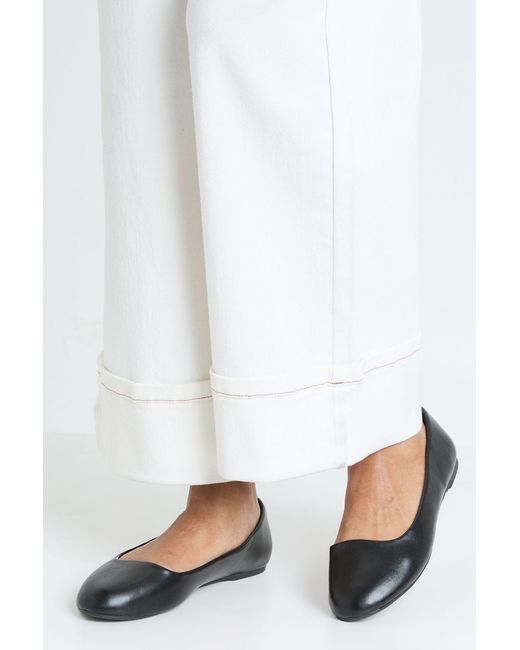 Boohoo White Wide Fit Pu Ballet Flats