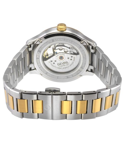 Gevril Gray Stuyvesant 316L Stainless Steel Ipyg Top Ring Case, Dial, Two Toned Bracelet Watch for men