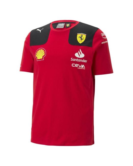 PUMA Red Scuderia Ferrari 2023 Team Replica Charles Leclerc T-Shirt for men