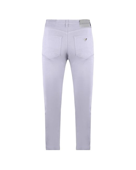 Armani Blue Emporio J28 Skinny Fit Regular Waist Trousers