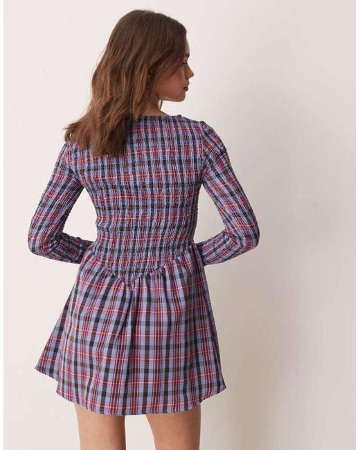 ASOS Purple Shirred Top Mini Dress