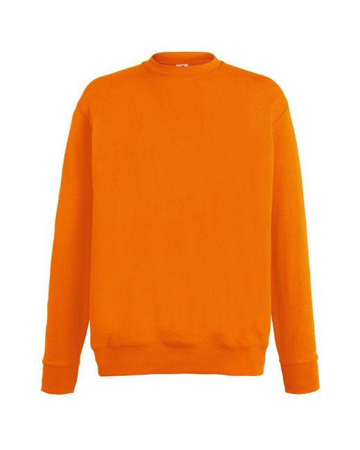 Fruit Of The Loom Lichtgewicht Set-in Sweatshirt (oranje) in het Orange voor heren