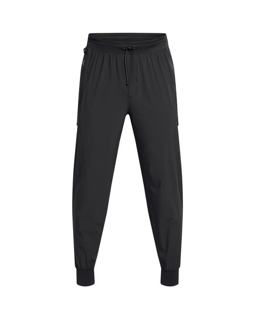 Under Armour Black Solid Patterned Trail Run Joggers for men