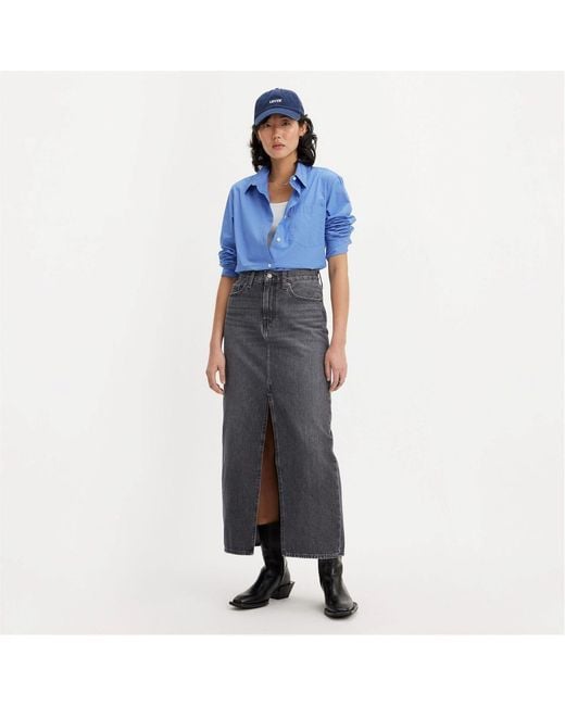 Levi's Gray Levi's Ankle Column Denim Skirt
