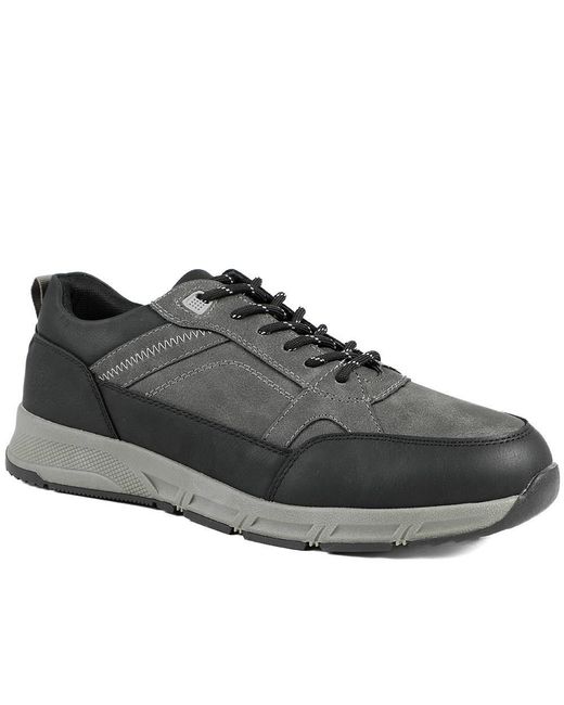 Jones Bootmaker Black Wide Fit Rugged Lace Up Trainers for men