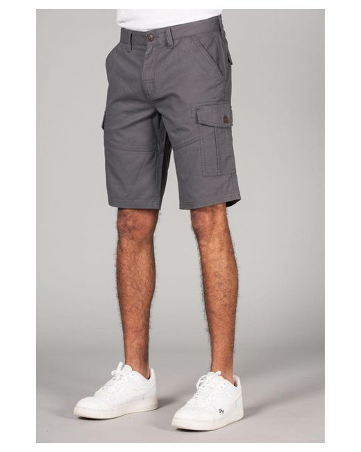 Tokyo Laundry Gray Cotton Cargo Shorts for men