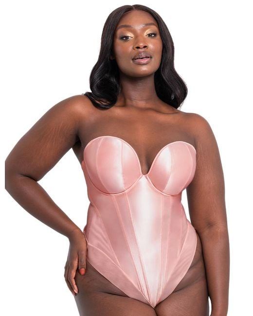 Curvy Kate Pink Classique Plunge Strapless Bodysuit