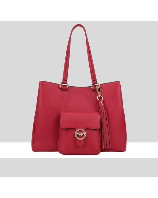 Paul Costelloe Red Shebelle Leather Shoulder Bag