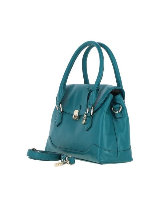 Ashwood Leather Blue Premium Shoulder Bag With Detachable Crossbody Strap