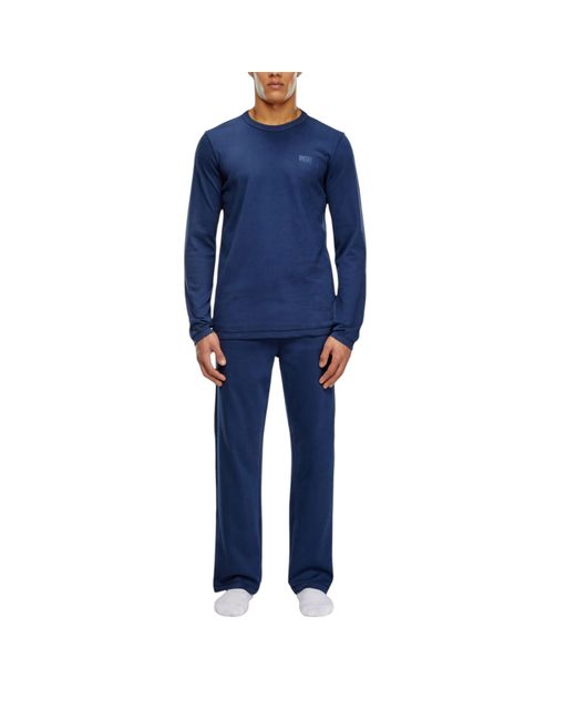 DIESEL Blue Pyjamas Set Sleepwear T-Shirt 2 Pc Loungewear for men