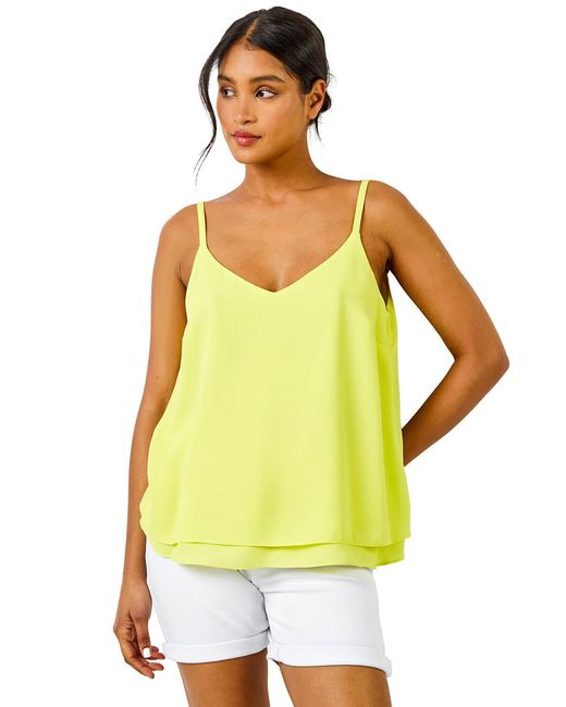 Roman Yellow Layered Cami Vest Top