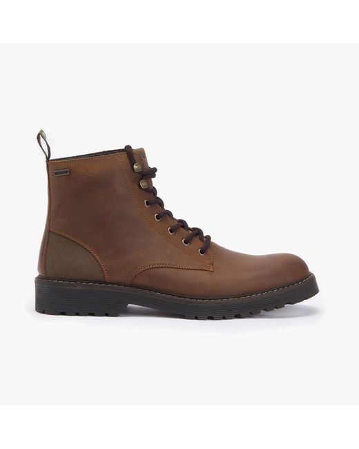 Barbour Brown Harvey Derby Boots Teak for men