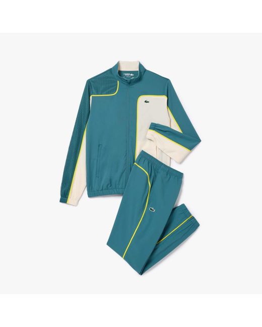 Lacoste Colourblock Tennis Trainingspak In Groen in het Blue voor heren