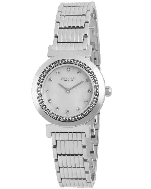 Johan Eric Gray Djursland, Mop Dial Watch, Swarovski Crystal Indices, Stainless Steel Case