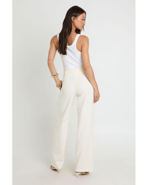 Boohoo White Tall Tailored Wide Leg Trouser