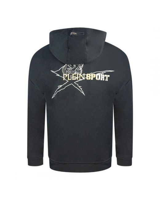 Philipp Plein Blue Block Logo On Chest Hoodie Cotton for men