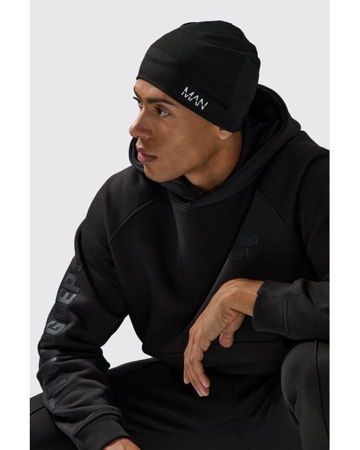 BoohooMAN Black Active Running Hat for men