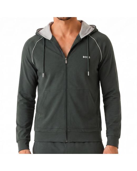 Boss Green Cotton Zip-Up Hoodie 50515313 for men