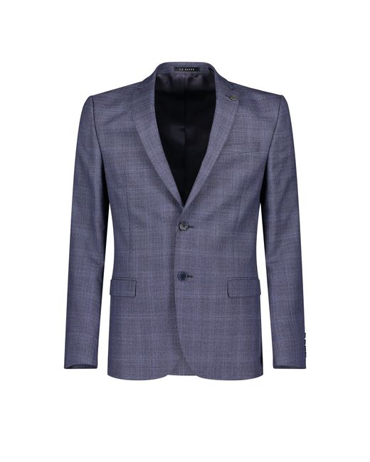 Ted Baker Blue Chelia Airforce Check Slim Suit Jacket for men