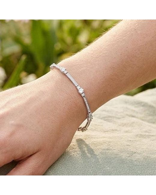 Bibei Metallic Bracelet With Sparkling Cubic Zirconia, 925 Sterling Bipu022