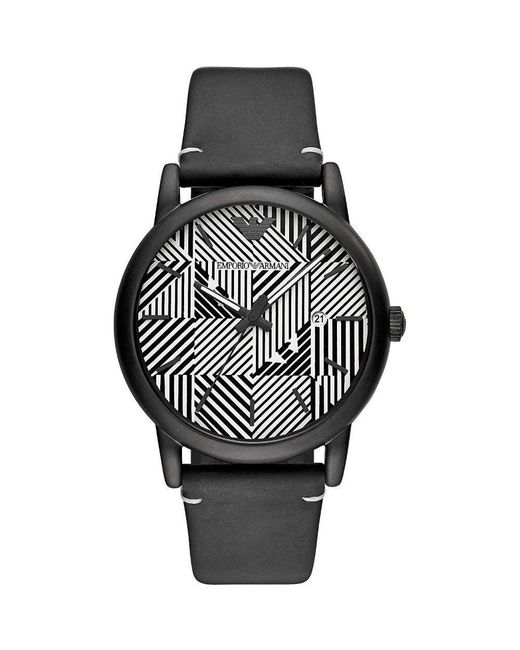 Emporio Armani Black Ar11136 Watch Leather for men