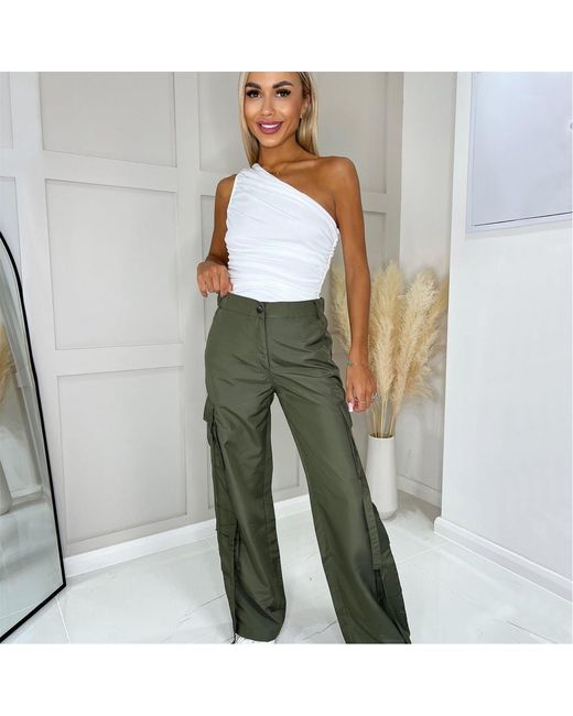 AX Paris Green Detail Cargo Pants