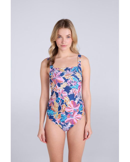 Mountain Warehouse White Tankini Print Top Uv Protection Upf 50+ Chlorine Resistant Beach Swimwear