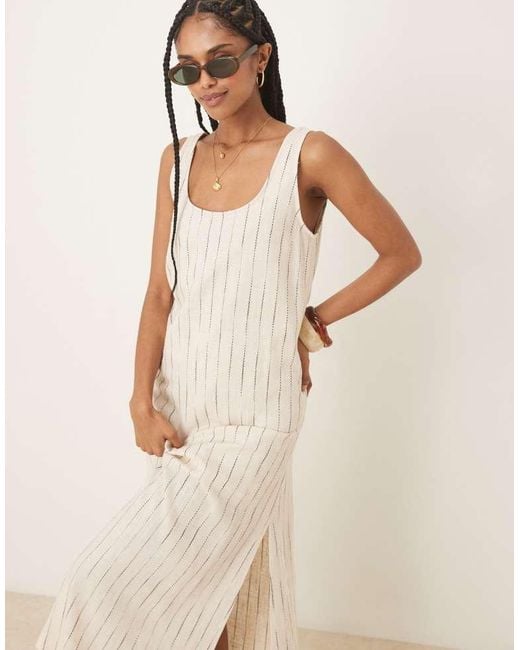 ASOS Natural Scoop Neck Midi Sundress