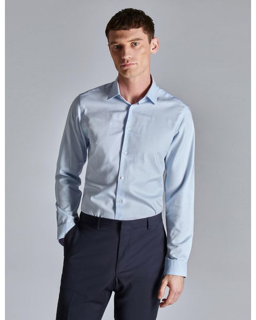 Ted Baker Blue Slim Fit Micro Dot Shirt for men