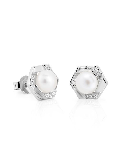 Orphelia Metallic 'Aliva' 925 Sterling Stud Earrings
