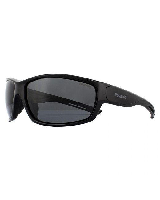 Polaroid Black Sport Wrap Polarized Sunglasses for men