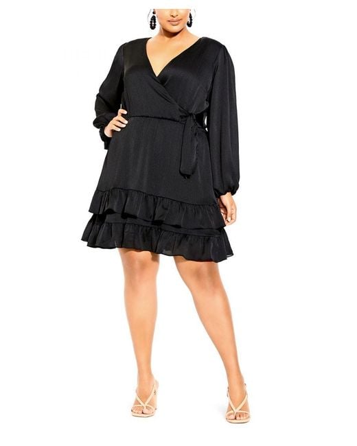City chic hotsell black wrap dress