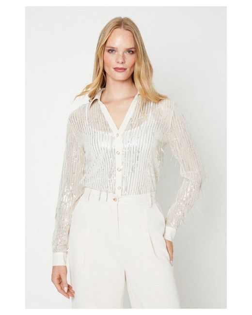 Oasis White Sequin Shirt