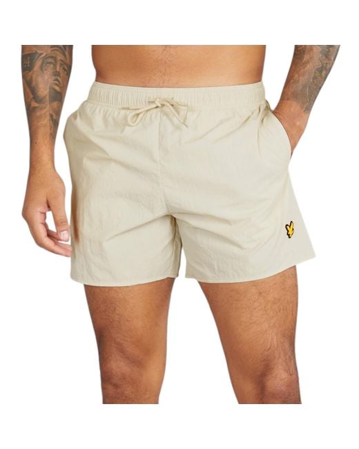 Lyle & Scott Natural And Swim Shorts Rubberised Logo Casual Vintage Half Pants for men