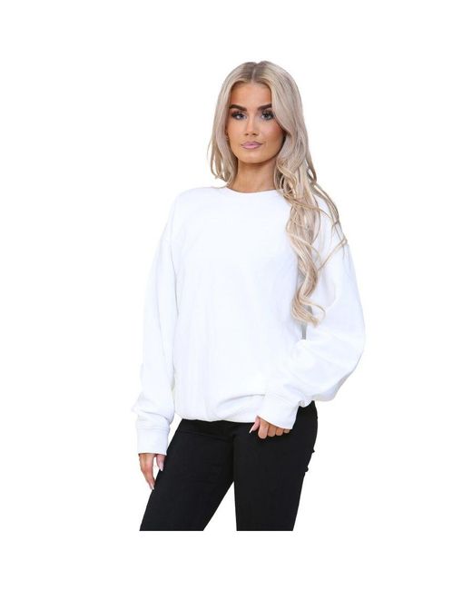 Kruze By Enzo White Oversized Sweatshirt