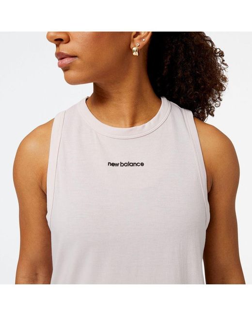 New Balance Dames Achiever Dri-release Tank Top In Stone in het White