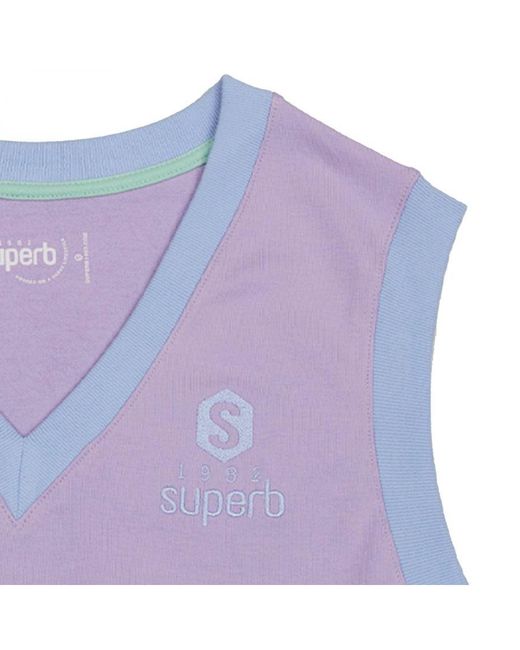 Superb Purple Be Happy Rsc-S2101 V-Neck Sleeveless Top