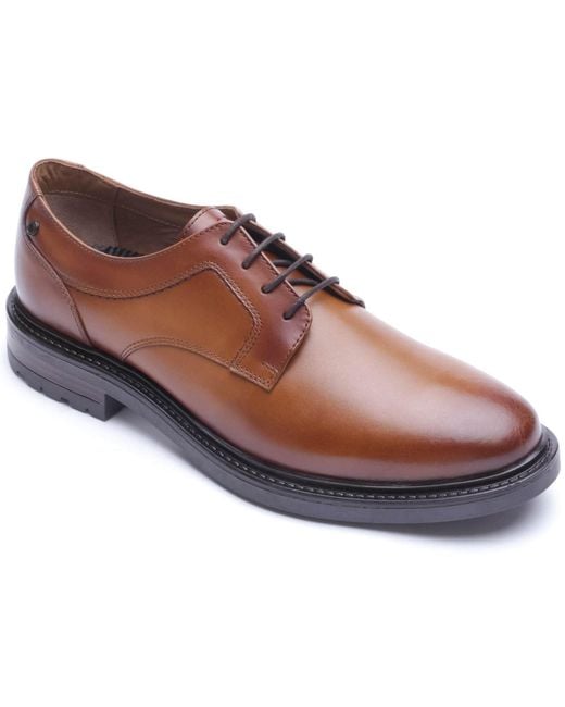 Base London Brown Carter Leather Derby Shoes for men