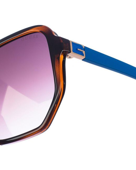 Guess Purple Acetate Sunglasses With Rectangular Shape Gu00003S