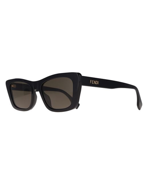 Fendi Black Rectangle Shiny Fe40185I Lettering