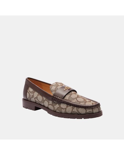 COACH Brown Janie Signature Loafer