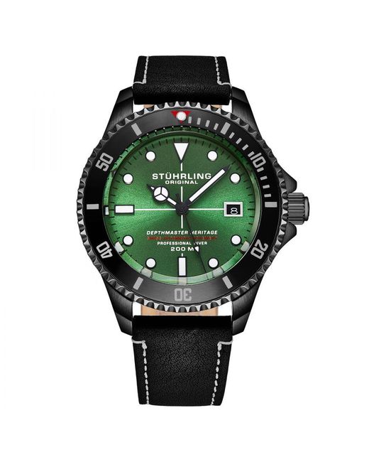 Stuhrling Green Swiss Automatic Depthmaster Heritage 883Hb 42Mm Diver for men