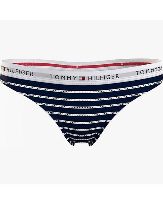 Tommy Hilfiger Blue Bikini Print Underwear Argyle Stripe Desert Sky