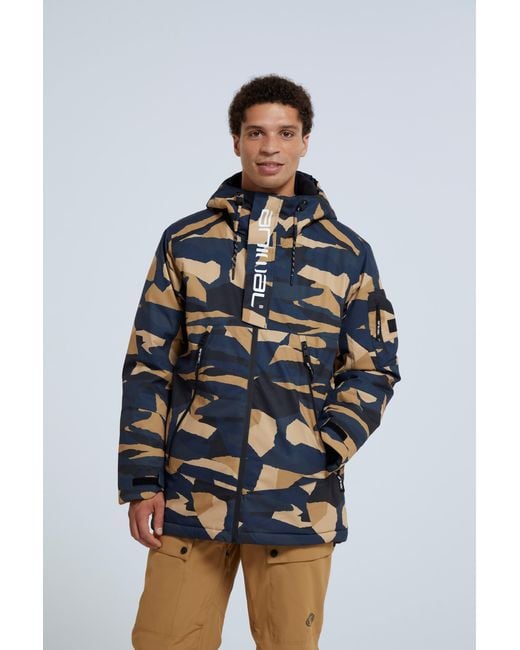 Mountain Warehouse Blue 'Trail' Snow Jacket With Adjustable Hood Waterproof Winter Coat for men