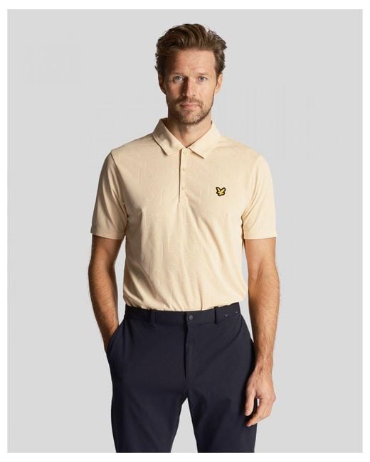 Lyle & Scott Blue Golf Monogram Jacquard Polo Shirt for men