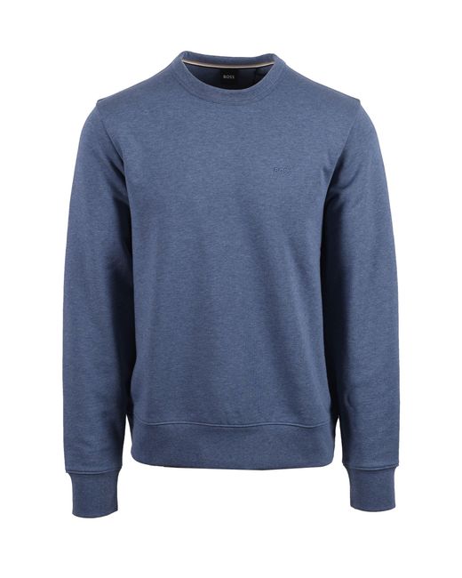 Boss Blue H Sharpe Sweatshirt Open Cotton for men